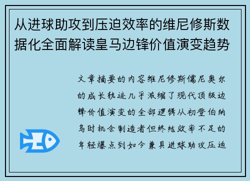 从进球助攻到压迫效率的维尼修斯数据化全面解读皇马边锋价值演变趋势
